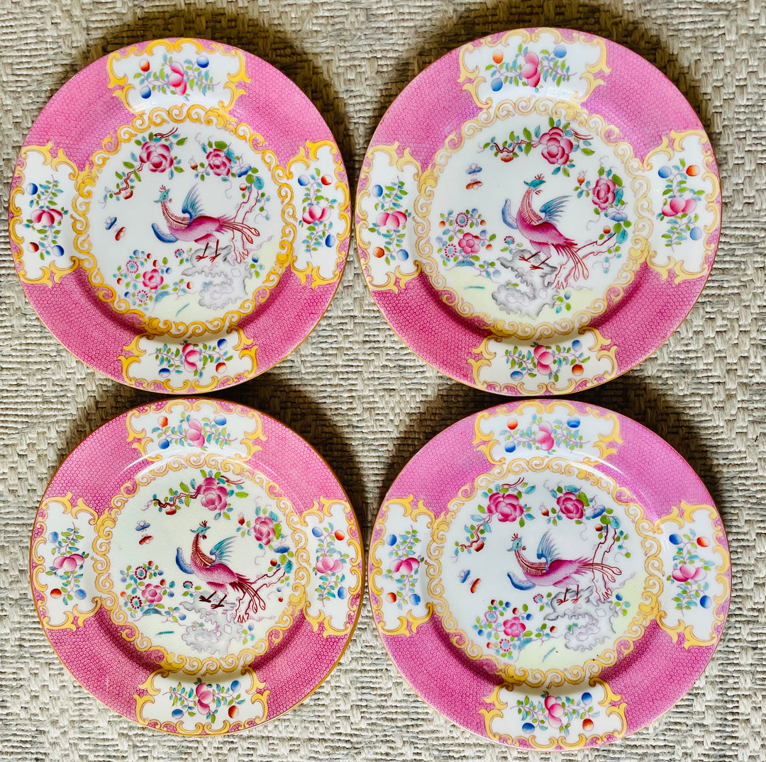 Antique Cockatrice Porcelain Salad or Dessert Plates by Minton
